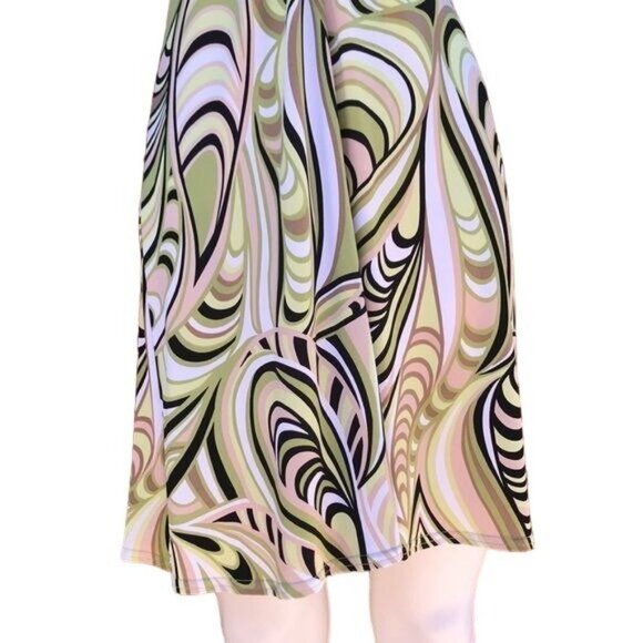 Vintage Y2K SL Fashions Maxi Sage Green Black Dress Size 4 - Picture 4 of 8